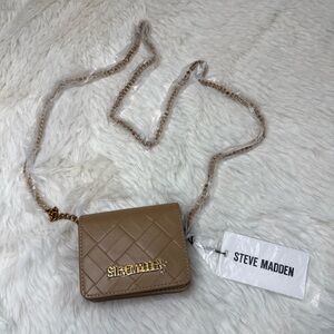 Steve Madden Tan Quilted Crossbody Bag
